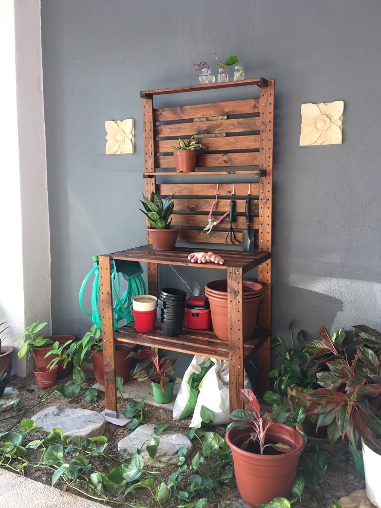 DIY potting table IKEA HEJNE hack