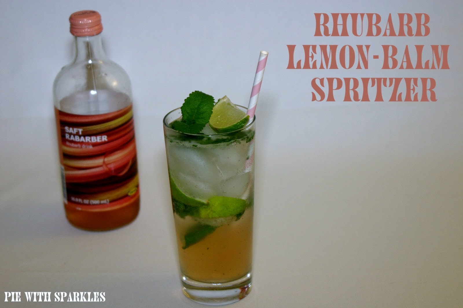 rhubarb lemon balm spritzer